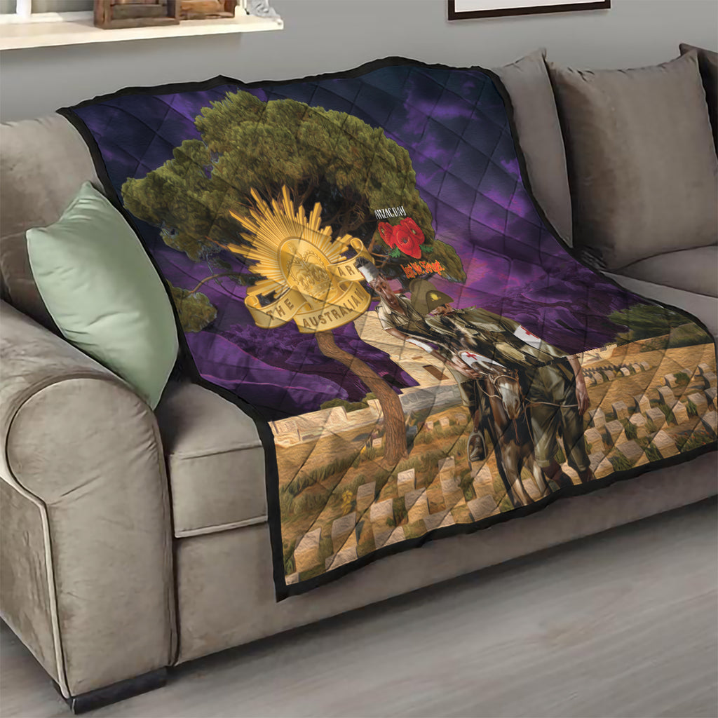 Australia ANZAC Day Quilt Lonesome Pine Australian Army With Donkey