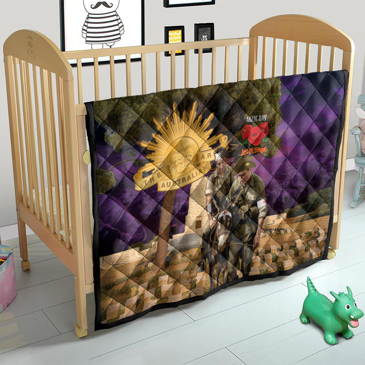 Australia ANZAC Day Quilt Lonesome Pine Australian Army With Donkey