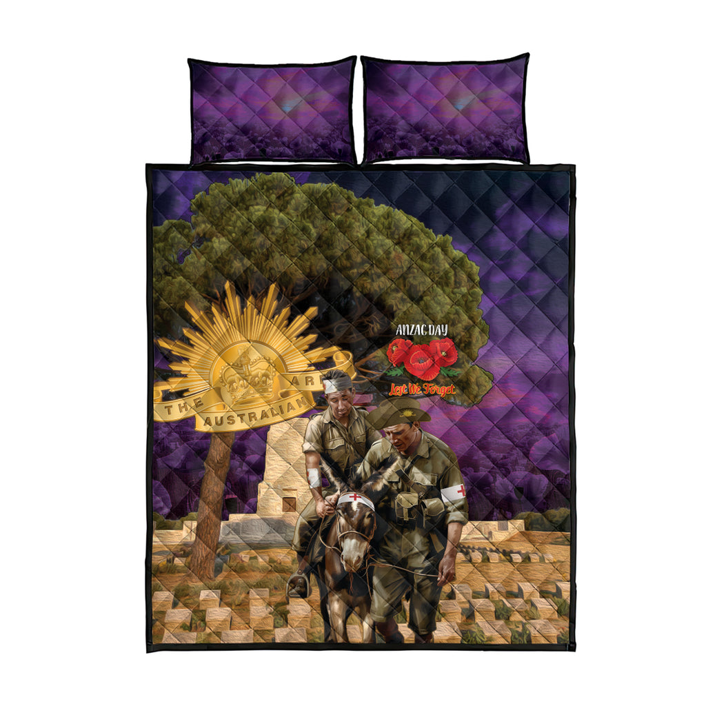 Australia ANZAC Day Quilt Bed Set Lonesome Pine Australian Army With Donkey