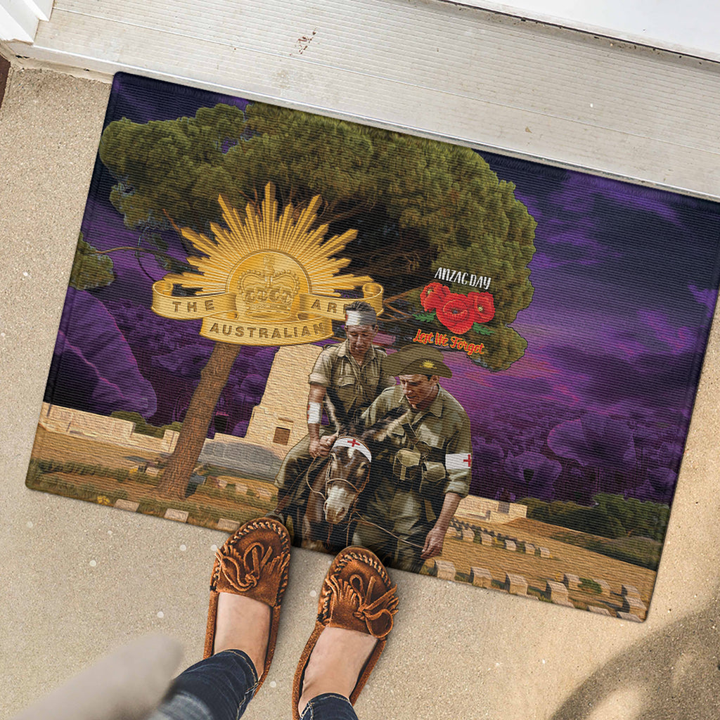 Australia ANZAC Day Rubber Doormat Lonesome Pine Australian Army With Donkey
