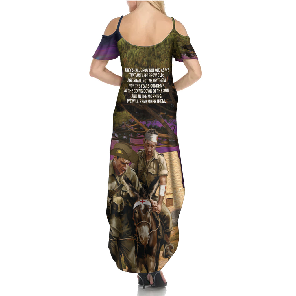 Australia ANZAC Day Summer Maxi Dress Lonesome Pine Australian Army With Donkey