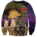 Australia ANZAC Day Sweatshirt Lonesome Pine Australian Army With Donkey