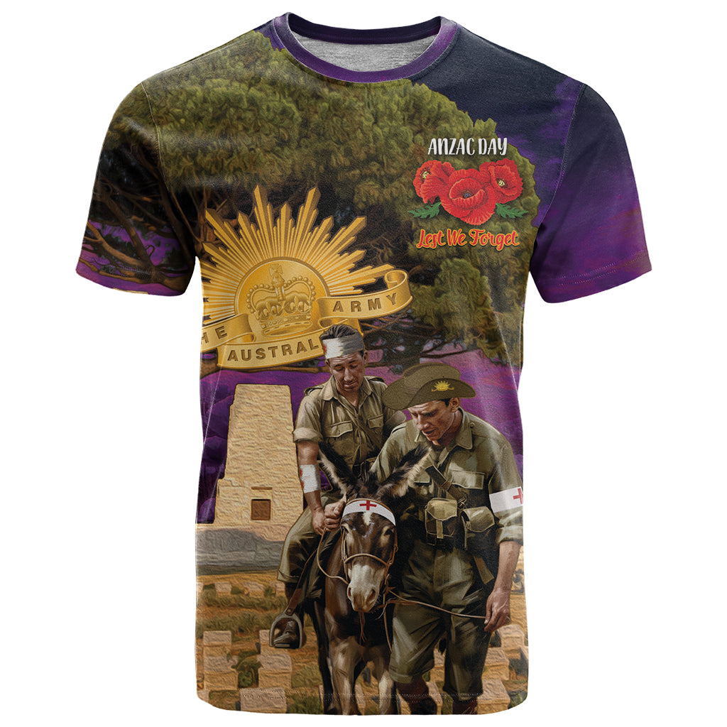 Australia ANZAC Day T Shirt Lonesome Pine Australian Army With Donkey