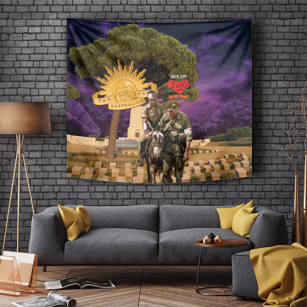 Australia ANZAC Day Tapestry Lonesome Pine Australian Army With Donkey