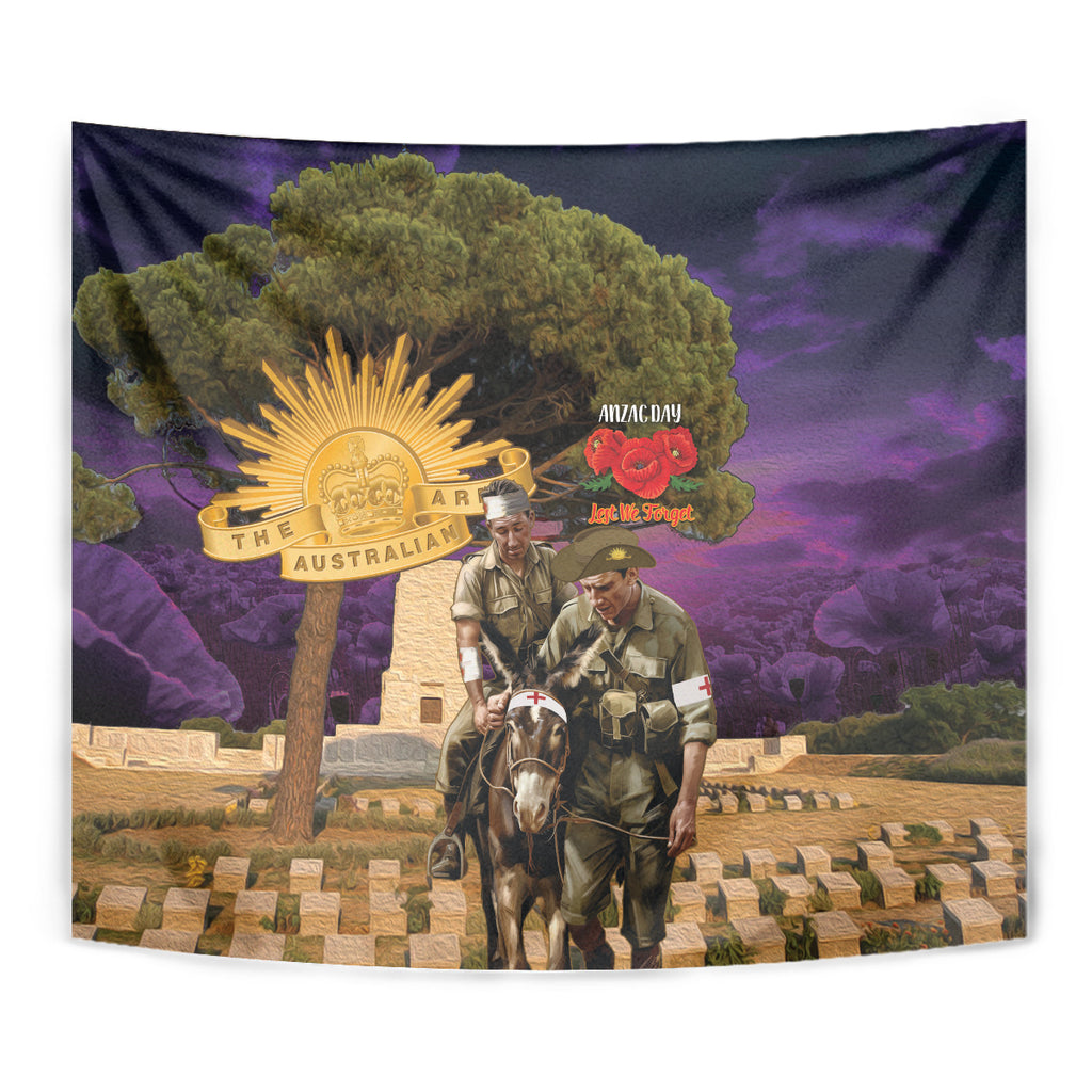 Australia ANZAC Day Tapestry Lonesome Pine Australian Army With Donkey