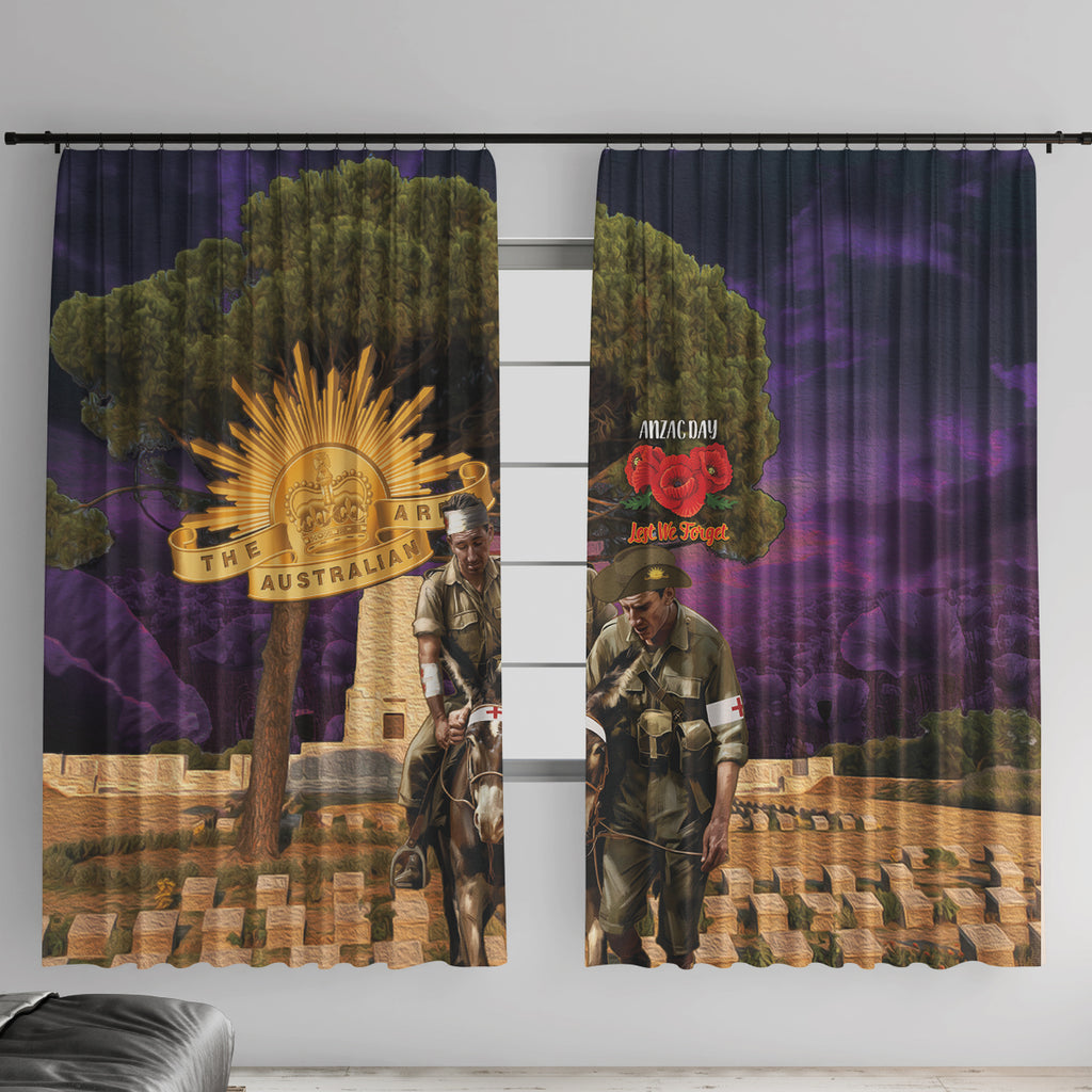 Australia ANZAC Day Window Curtain Lonesome Pine Australian Army With Donkey