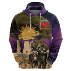 Australia ANZAC Day Zip Hoodie Lonesome Pine Australian Army With Donkey
