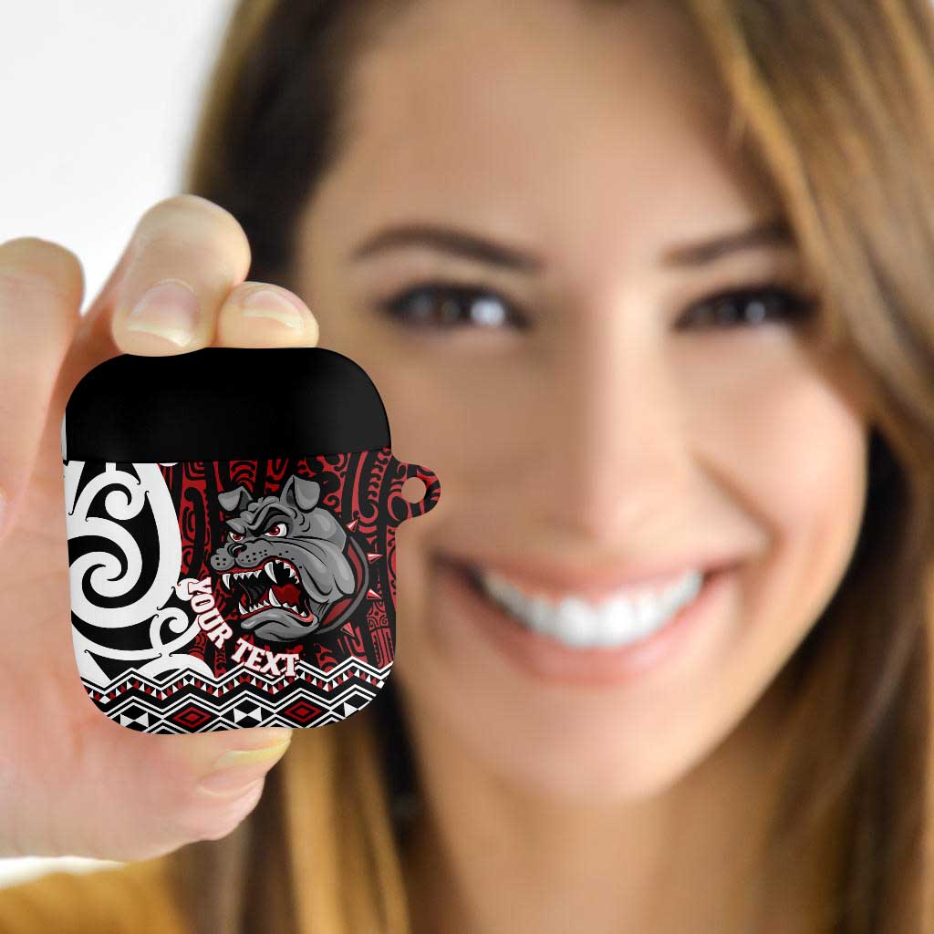 Personalised Aotearoa Bulldog AirPods Case New Zealand Maori Taniko Art - Aussie Hoodie