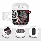 Personalised Aotearoa Bulldog AirPods Case New Zealand Maori Taniko Art - Aussie Hoodie