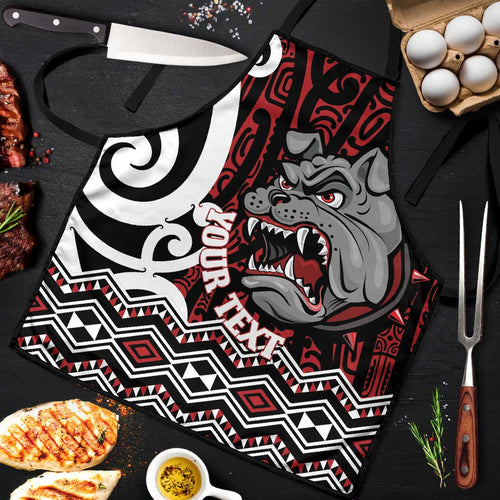 Personalised Aotearoa Bulldog Apron New Zealand Maori Taniko Art - Aussie Hoodie