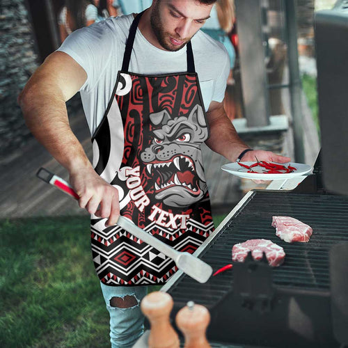 Personalised Aotearoa Bulldog Apron New Zealand Maori Taniko Art - Aussie Hoodie
