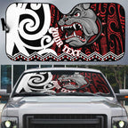 Personalised Aotearoa Bulldog Auto Sun Shade New Zealand Maori Taniko Art - Aussie Hoodie