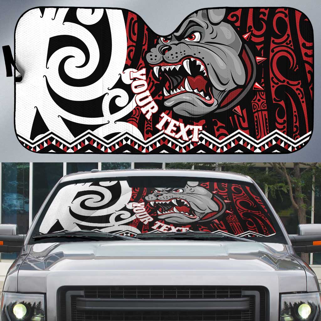 Personalised Aotearoa Bulldog Auto Sun Shade New Zealand Maori Taniko Art - Aussie Hoodie