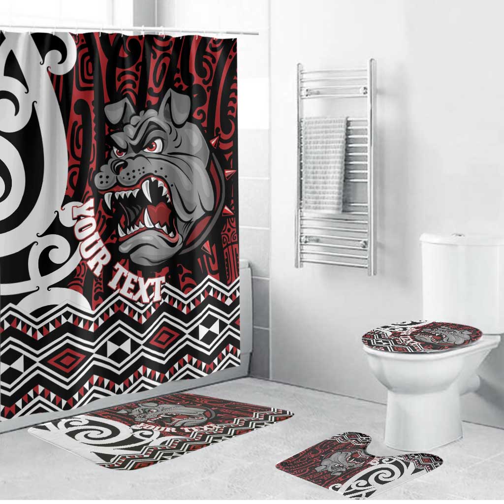 Personalised Aotearoa Bulldog Bathroom Set New Zealand Maori Taniko Art - Aussie Hoodie