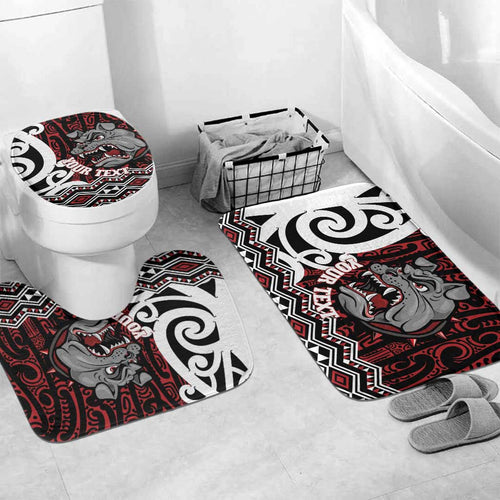 Personalised Aotearoa Bulldog Bathroom Set New Zealand Maori Taniko Art - Aussie Hoodie