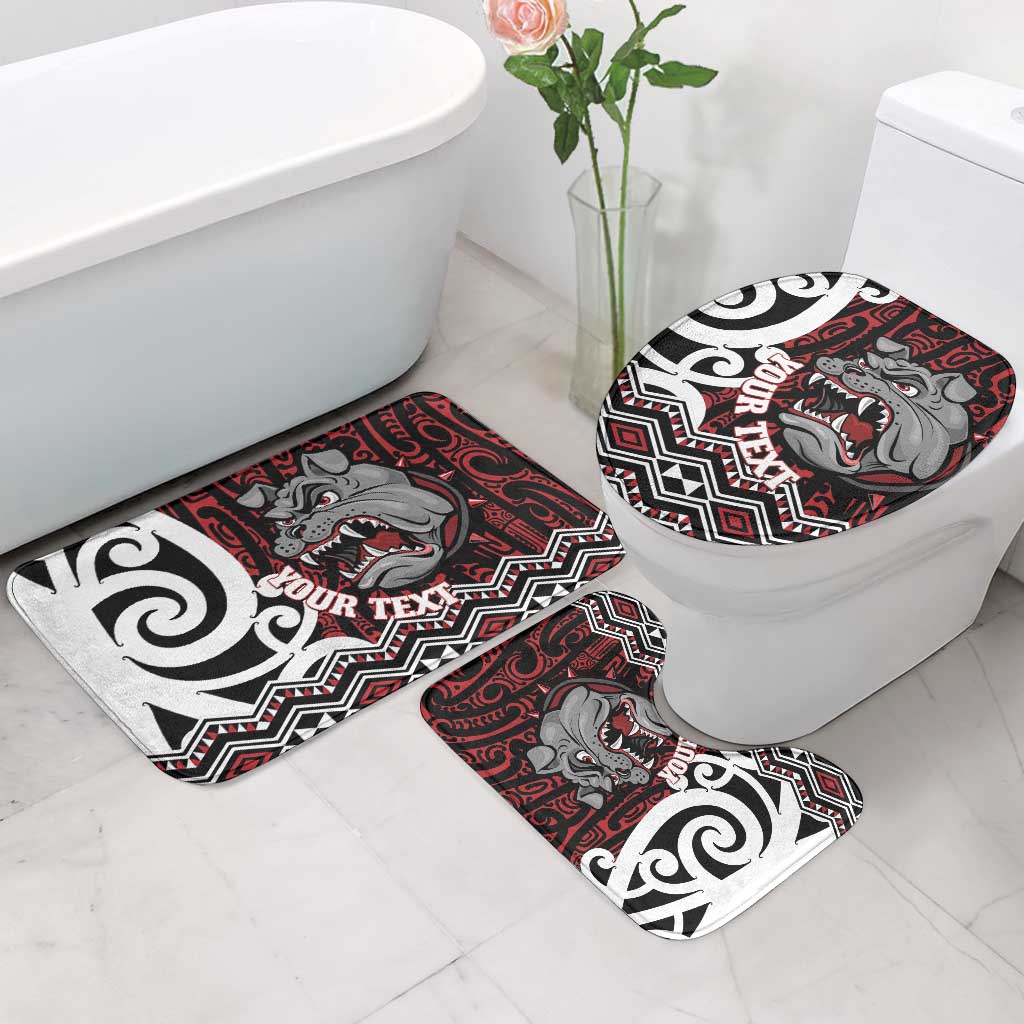 Personalised Aotearoa Bulldog Bathroom Set New Zealand Maori Taniko Art - Aussie Hoodie