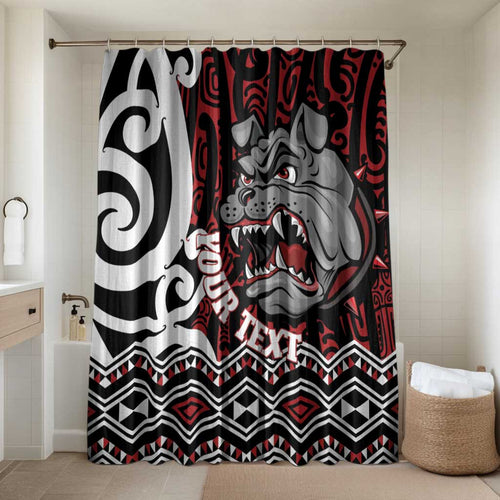 Personalised Aotearoa Bulldog Bathroom Set New Zealand Maori Taniko Art - Aussie Hoodie