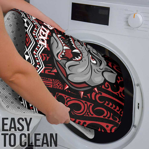 Personalised Aotearoa Bulldog Bathroom Set New Zealand Maori Taniko Art - Aussie Hoodie