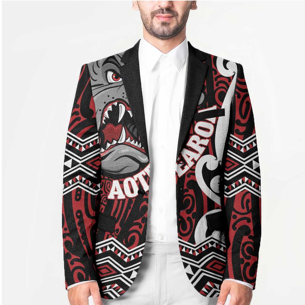 Personalised Aotearoa Bulldog Blazer New Zealand Maori Taniko Art - Aussie Hoodie