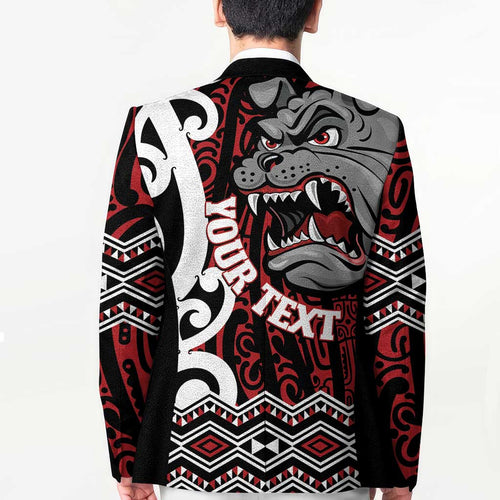 Personalised Aotearoa Bulldog Blazer New Zealand Maori Taniko Art - Aussie Hoodie