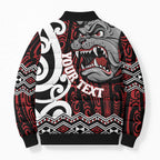 Personalised Aotearoa Bulldog Bomber Puffer Jacket New Zealand Maori Taniko Art - Aussie Hoodie