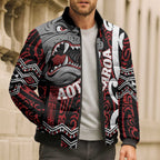 Personalised Aotearoa Bulldog Bomber Puffer Jacket New Zealand Maori Taniko Art - Aussie Hoodie