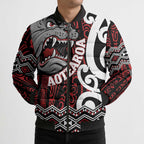 Personalised Aotearoa Bulldog Bomber Puffer Jacket New Zealand Maori Taniko Art - Aussie Hoodie