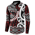 Personalised Aotearoa Bulldog Button Sweatshirt New Zealand Maori Taniko Art