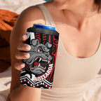 Personalised Aotearoa Bulldog 4 in 1 Can Cooler Tumbler New Zealand Maori Taniko Art