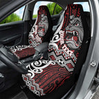 Personalised Aotearoa Bulldog Car Seat Cover New Zealand Maori Taniko Art