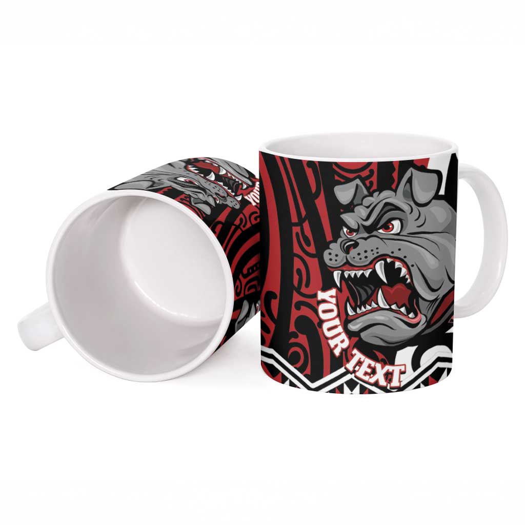 Personalised Aotearoa Bulldog Ceramic Mug New Zealand Maori Taniko Art - Aussie Hoodie