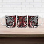 Personalised Aotearoa Bulldog Ceramic Mug New Zealand Maori Taniko Art - Aussie Hoodie