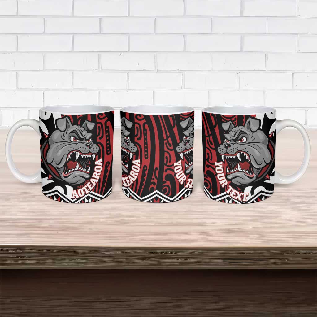 Personalised Aotearoa Bulldog Ceramic Mug New Zealand Maori Taniko Art - Aussie Hoodie