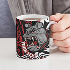 Personalised Aotearoa Bulldog Ceramic Mug New Zealand Maori Taniko Art - Aussie Hoodie