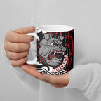 Personalised Aotearoa Bulldog Ceramic Mug New Zealand Maori Taniko Art - Aussie Hoodie