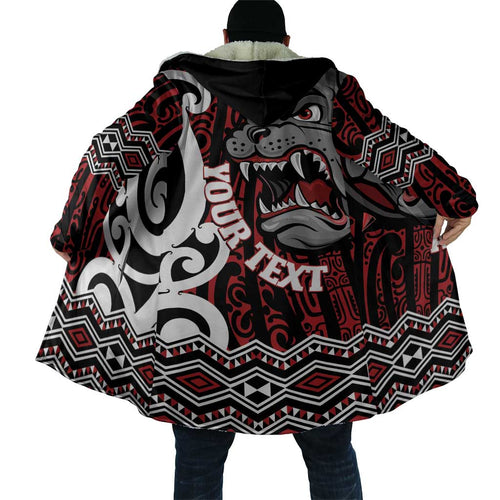 Personalised Aotearoa Bulldog Cloak New Zealand Maori Taniko Art - Aussie Hoodie