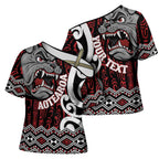 Personalised Aotearoa Bulldog Cross Shoulder Shirt New Zealand Maori Taniko Art - Aussie Hoodie
