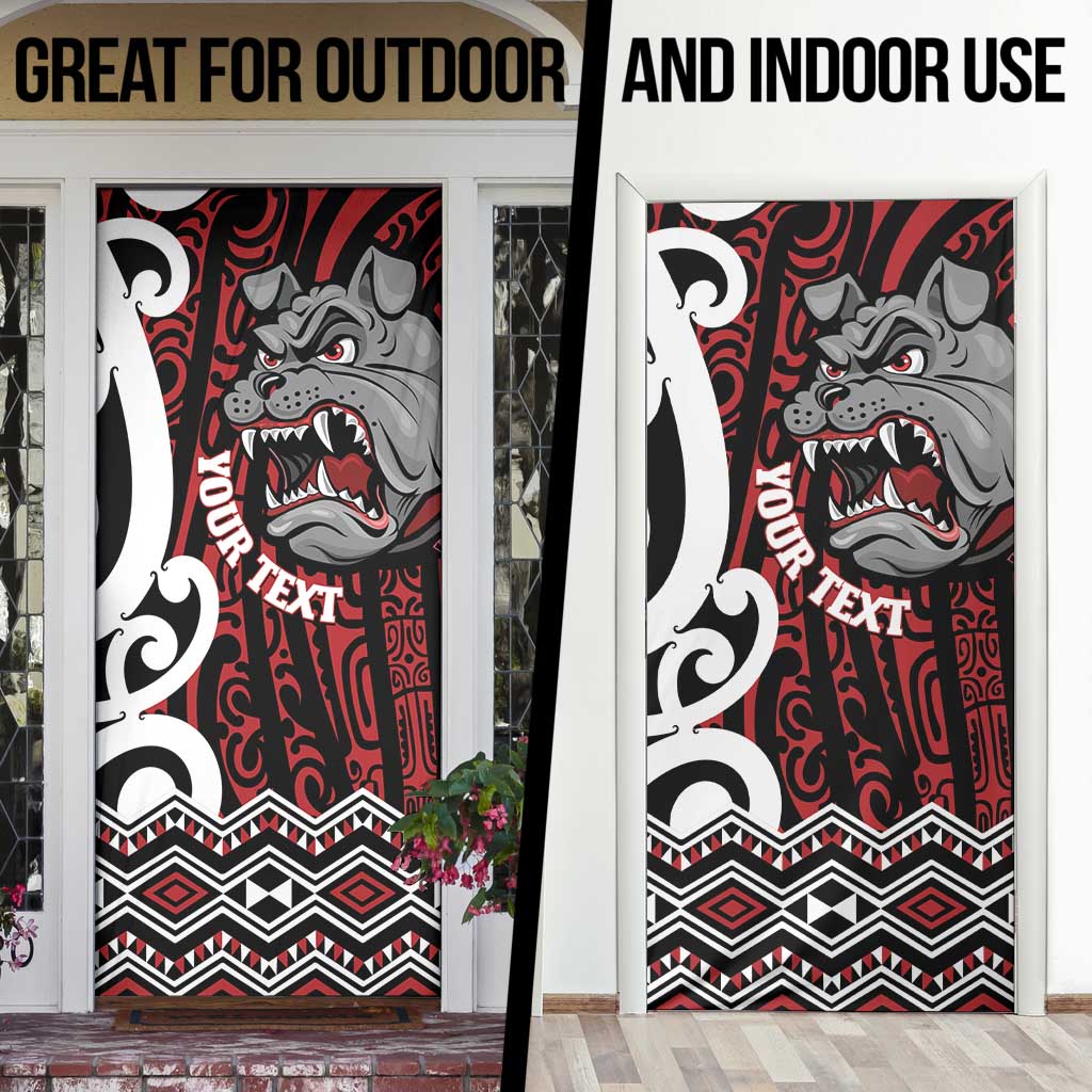 Personalised Aotearoa Bulldog Door Cover New Zealand Maori Taniko Art - Aussie Hoodie