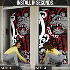 Personalised Aotearoa Bulldog Door Cover New Zealand Maori Taniko Art - Aussie Hoodie