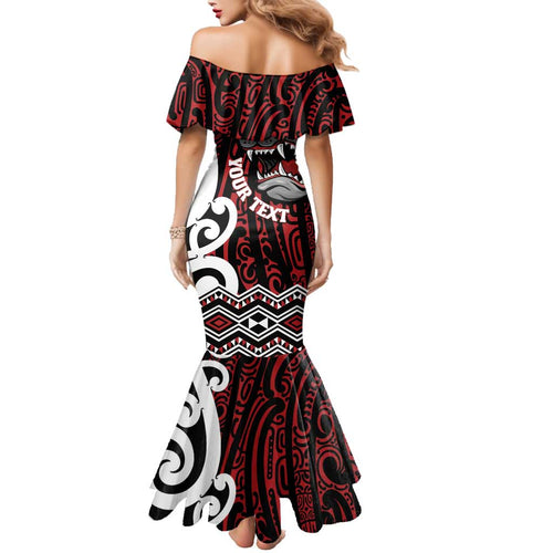 Personalised Aotearoa Bulldog Family Matching Mermaid Dress and Hawaiian Shirt New Zealand Maori Taniko Art