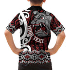 Personalised Aotearoa Bulldog Family Matching Tank Maxi Dress and Hawaiian Shirt New Zealand Maori Taniko Art