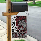 Personalised Aotearoa Bulldog Garden Flag New Zealand Maori Taniko Art