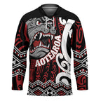 Personalised Aotearoa Bulldog Hockey Jersey New Zealand Maori Taniko Art - Aussie Hoodie