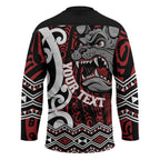 Personalised Aotearoa Bulldog Hockey Jersey New Zealand Maori Taniko Art - Aussie Hoodie