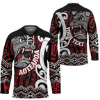 Personalised Aotearoa Bulldog Hockey Jersey New Zealand Maori Taniko Art - Aussie Hoodie
