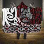 Personalised Aotearoa Bulldog Hooded Blanket New Zealand Maori Taniko Art
