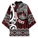 Personalised Aotearoa Bulldog Kimono New Zealand Maori Taniko Art - Aussie Hoodie