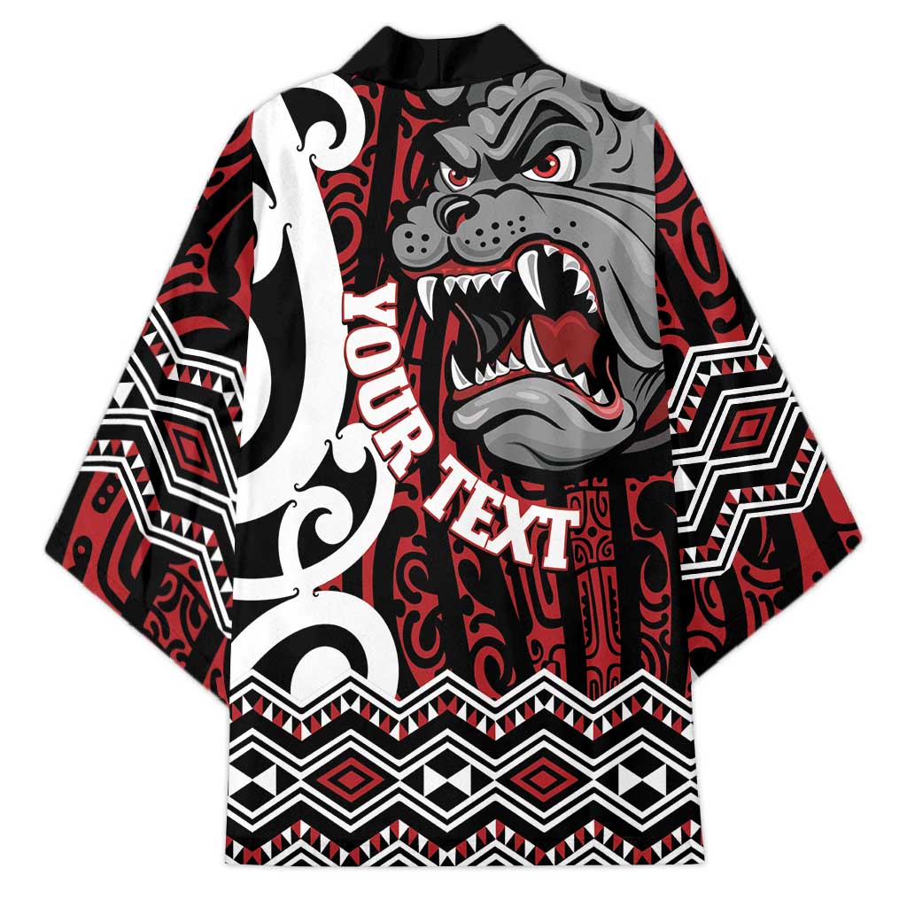 Personalised Aotearoa Bulldog Kimono New Zealand Maori Taniko Art - Aussie Hoodie