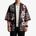 Personalised Aotearoa Bulldog Kimono New Zealand Maori Taniko Art - Aussie Hoodie