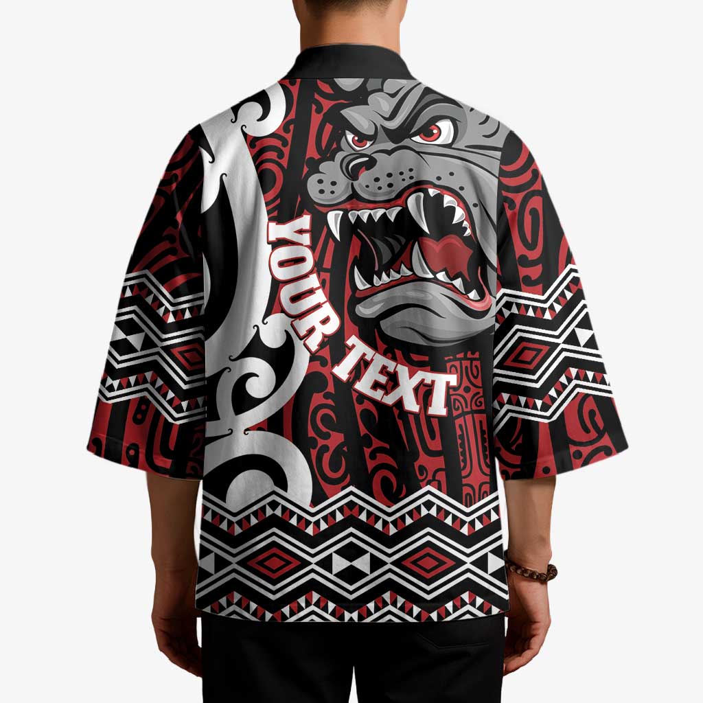 Personalised Aotearoa Bulldog Kimono New Zealand Maori Taniko Art - Aussie Hoodie